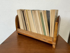 Small Vintage Oak Desktop Single Bookshelf