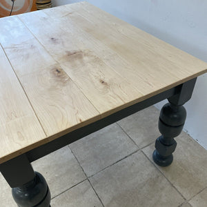 Reclaimed Solid Oak Farmhouse Kitchen Dining Table Solid Maple Top F&B Downpipe