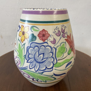LARGE VINTAGE POOLE POTTERY FLORAL NO. 716 9" VASE BN PATTERN