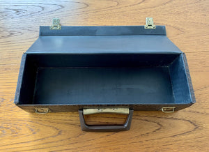 Vintage Audio Cassette Tape Storage Case Holds 20 Tapes Faux Brown Crocodile