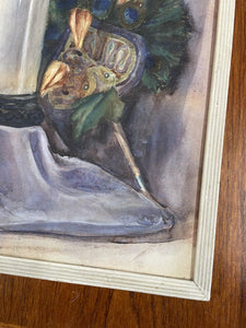 Small Original Antique Watercolour Still Life Painting Signed William Laird 1910
