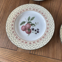 Load image into Gallery viewer, 4x Johnson Brothers Fruit Sampler Luncheon Plates Plums 9” Diameter