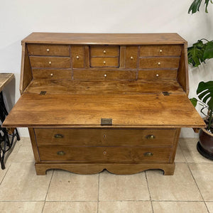 Large Rustic Antique Victorian Danish Oak Bureau Desk Drawers