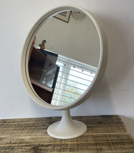 Mid Century 1960s Adjustable White Dressing Table Mirror With White Frame