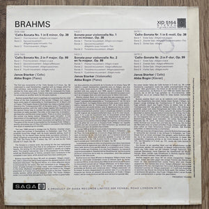 1964 1st UK STEREO STXID 5164 Janos Starker Brahms Cello Sonatas 1 & 2 EX/VG+