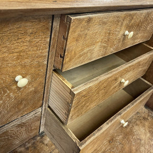 Large Rustic Antique Victorian Danish Oak Bureau Desk Drawers