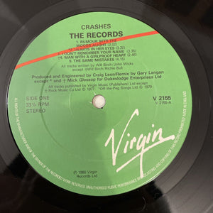 THE RECORDS - CRASHES Vinyl LP 1980 NM/EX+ With 2x Insert V2155 Power Pop