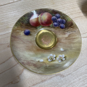 Royal Worcester Signed Hand Painted Miniature Cup And Saucer Fruit T Lockyer