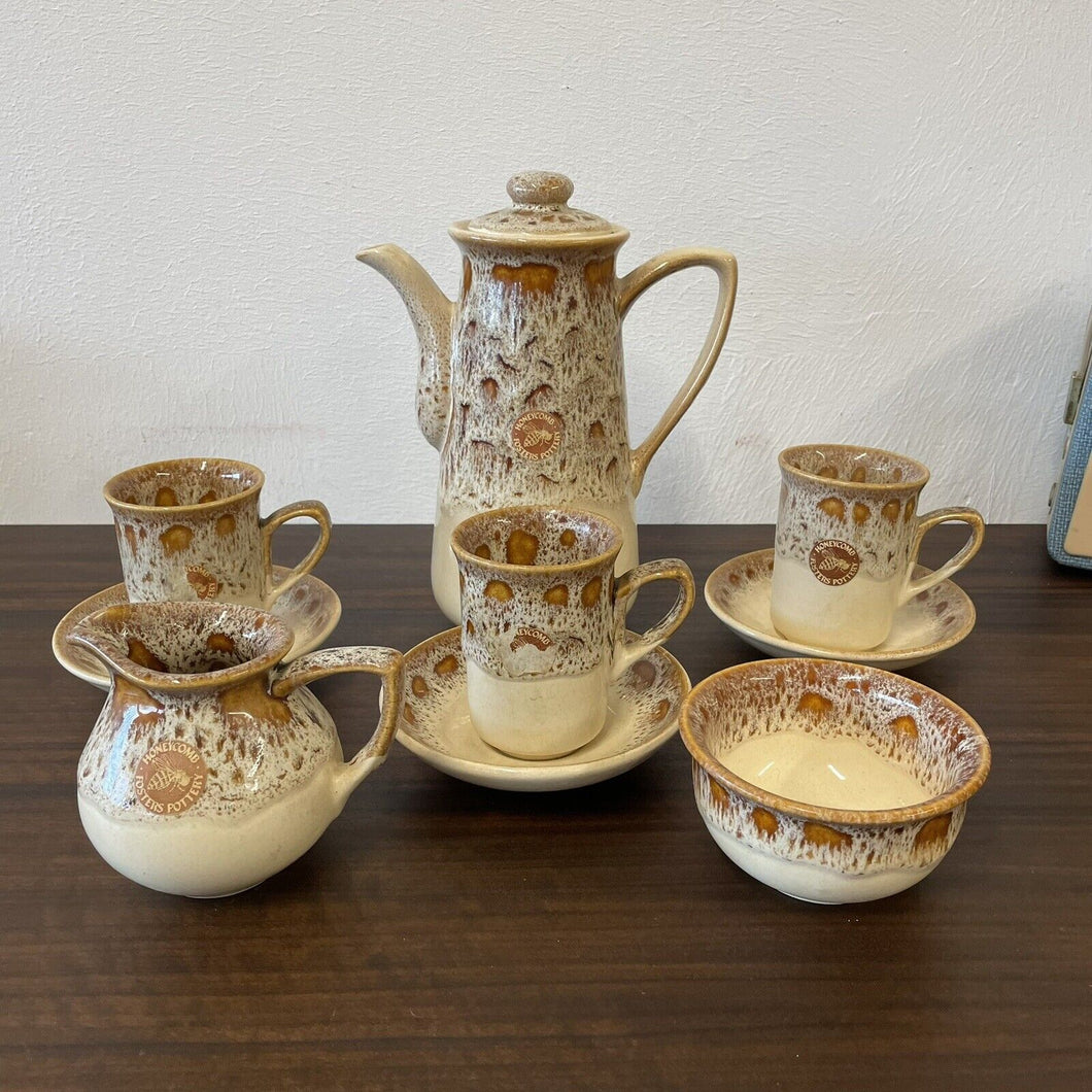 Mid Century Fosters Honeycomb Blonde Part Coffee Set Pot Cups Jug Etc