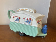 Load image into Gallery viewer, NEW The Teapottery Teapot Touring Caravan Green 2nd Quality Limited Edition