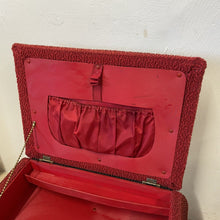 Load image into Gallery viewer, Mid Century Atomic Era 1950s Sherborne Pandora Sewing Box Footstool Red Black