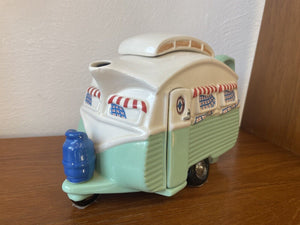 NEW The Teapottery Teapot Touring Caravan Green 2nd Quality Limited Edition