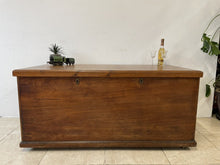 Load image into Gallery viewer, Large Victorian Camphor Wood Blanket Box Chest Trunk Coffee Table