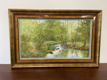 Load image into Gallery viewer, Large Framed Springtime Woodland Scene Textured Oil Painting By Terry Evans