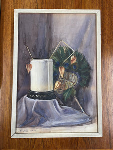 Small Original Antique Watercolour Still Life Painting Signed William Laird 1910