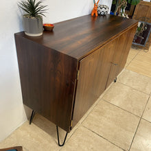 Load image into Gallery viewer, Danish Mid Century Poul Hundevad Rosewood Sideboard Cabinet On Hairpin Legs