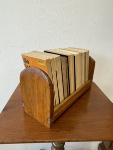 Small Vintage Oak Desktop Single Bookshelf