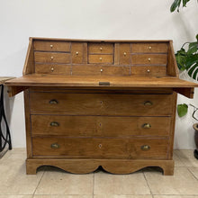 Load image into Gallery viewer, Large Rustic Antique Victorian Danish Oak Bureau Desk Drawers