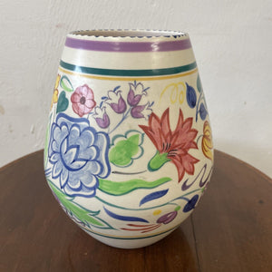 LARGE VINTAGE POOLE POTTERY FLORAL NO. 716 9" VASE BN PATTERN