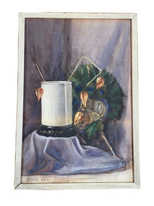 Small Original Antique Watercolour Still Life Painting Signed William Laird 1910