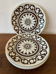 5 x Vintage J & G Meakin, Maidstone Bianca Brown &  Cream Side Plates 8 Inches