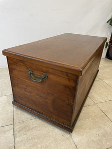 Large Victorian Camphor Wood Blanket Box Chest Trunk Coffee Table