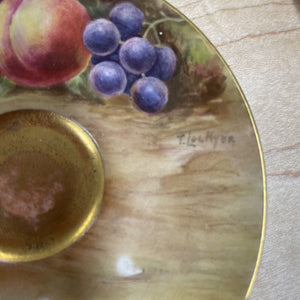 Royal Worcester Signed Hand Painted Miniature Cup And Saucer Fruit T Lockyer