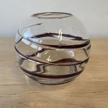 Load image into Gallery viewer, Murano Glass Vase With Textured Ribbon Swirl Ball 6.5” x 6.5&quot;
