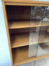 Load image into Gallery viewer, Mid Century Double Teak Glazed Bookcase Record Storage