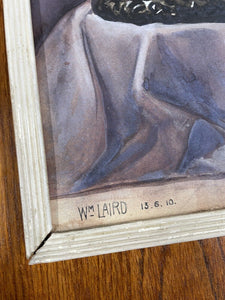 Small Original Antique Watercolour Still Life Painting Signed William Laird 1910