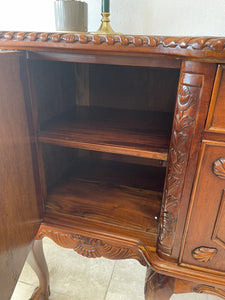 Solid Mahogany Reproduction Chippendale Style Breakfront Sideboard Claw And Ball