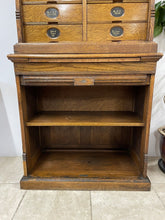 Load image into Gallery viewer, Stunning Antique Edwardian Amberg Oak Filing Cabinet With Roll Top Doors