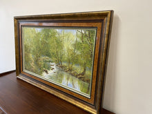 Load image into Gallery viewer, Large Framed Springtime Woodland Scene Textured Oil Painting By Terry Evans