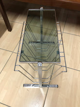 Load image into Gallery viewer, Stylish Mid-Century Chrome and Smoked Glass Magazine Rack 1970s.