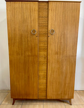 Load image into Gallery viewer, Vintage Mid Century Modern Double Wardrobe In French Walnut By Wrighton.