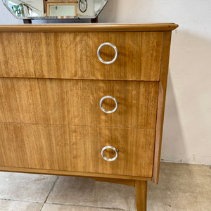 Vintage Retro Mid Century Dressing Table/Chest Of Drawers In Walnut - Wrighton.