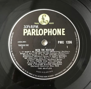 With The Beatles Rare 2nd UK Mono Press Vinyl LP 1N/1N MKT Tax EX/EX Loud.