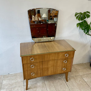 Vintage Retro Mid Century Dressing Table/Chest Of Drawers In Walnut - Wrighton.