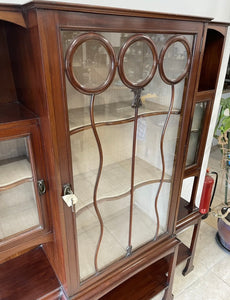 Stunning Mahogany Arts And Crafts Art Nouveau Display Cabinet Salmon Bros London.