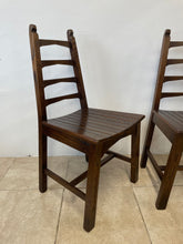 Load image into Gallery viewer, Set Of 6x Solid Oak Rustic Arts And Crafts Style Solid Oak Dining Chairs