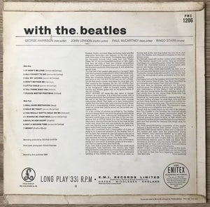 With The Beatles Rare 2nd UK Mono Press Vinyl LP 1N/1N MKT Tax EX/EX Loud.