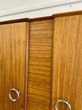 Load image into Gallery viewer, Vintage Mid Century Modern Double Wardrobe In French Walnut By Wrighton.