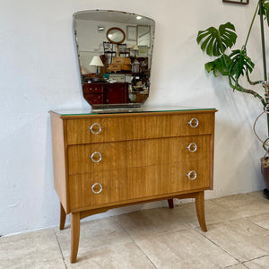 Vintage Retro Mid Century Dressing Table/Chest Of Drawers In Walnut - Wrighton.