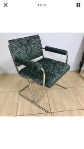 Vintage Mid Century/Art Deco Tubular Chrome Lounge Chair.