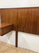 Load image into Gallery viewer, Mid Century Teak Double Headboard With Bedside Tables By Gimson And Slater.