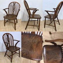 Load image into Gallery viewer, Small Antique Georgian Elm Windsor Spindle Arm Chair.