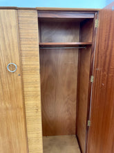 Load image into Gallery viewer, Vintage Mid Century Modern Double Wardrobe In French Walnut By Wrighton.