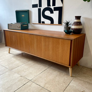 Mid Century Retro G Plan “Form Five” Teak Sideboard Media Unit On Tapered Legs.