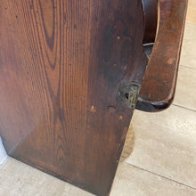 Load image into Gallery viewer, Small Antique Victorian/Edwardian Pitch Pine Church Pew With Enamel Numbers 