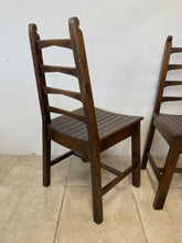 Load image into Gallery viewer, Set Of 6x Solid Oak Rustic Arts And Crafts Style Solid Oak Dining Chairs